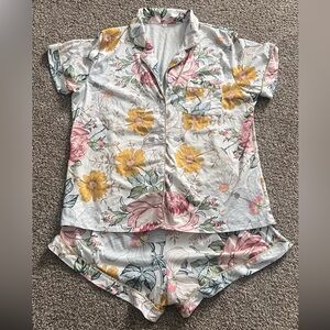 Amazon Floral Pajama Set - Pink, Yellow, Green